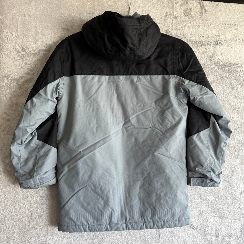 Columbia‎ Kids Grey Black Colorblock Outgrown Insulated Winter Hooded Jacket M - Picture 2 of 9